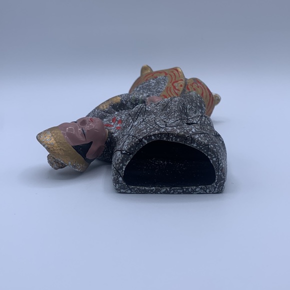 Vintage MCM Japan Boy Theater Mask Wall Pocket Vase Lava Glaze Replacement - Picture 5 of 8